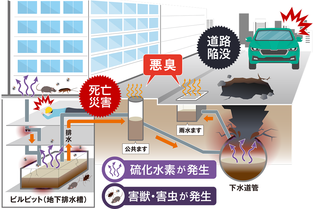 ビルピットによる道路陥没や悪臭のメカニズム